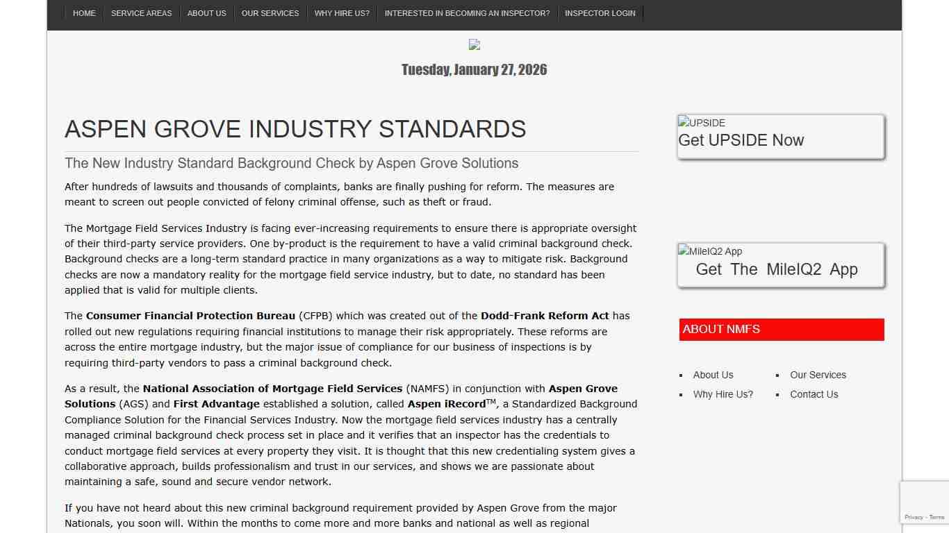 Aspen Grove Industry Standards – NMFS