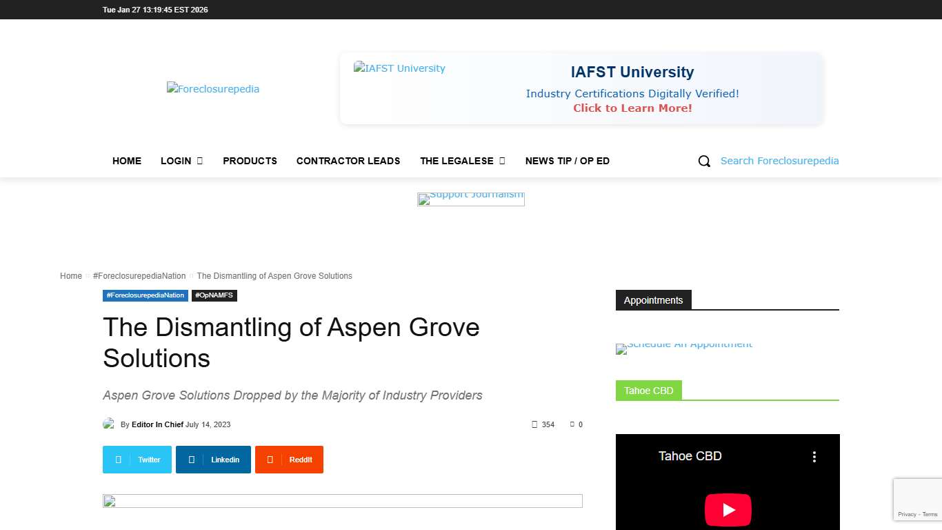 The Dismantling of Aspen Grove Solutions Foreclosurepedia