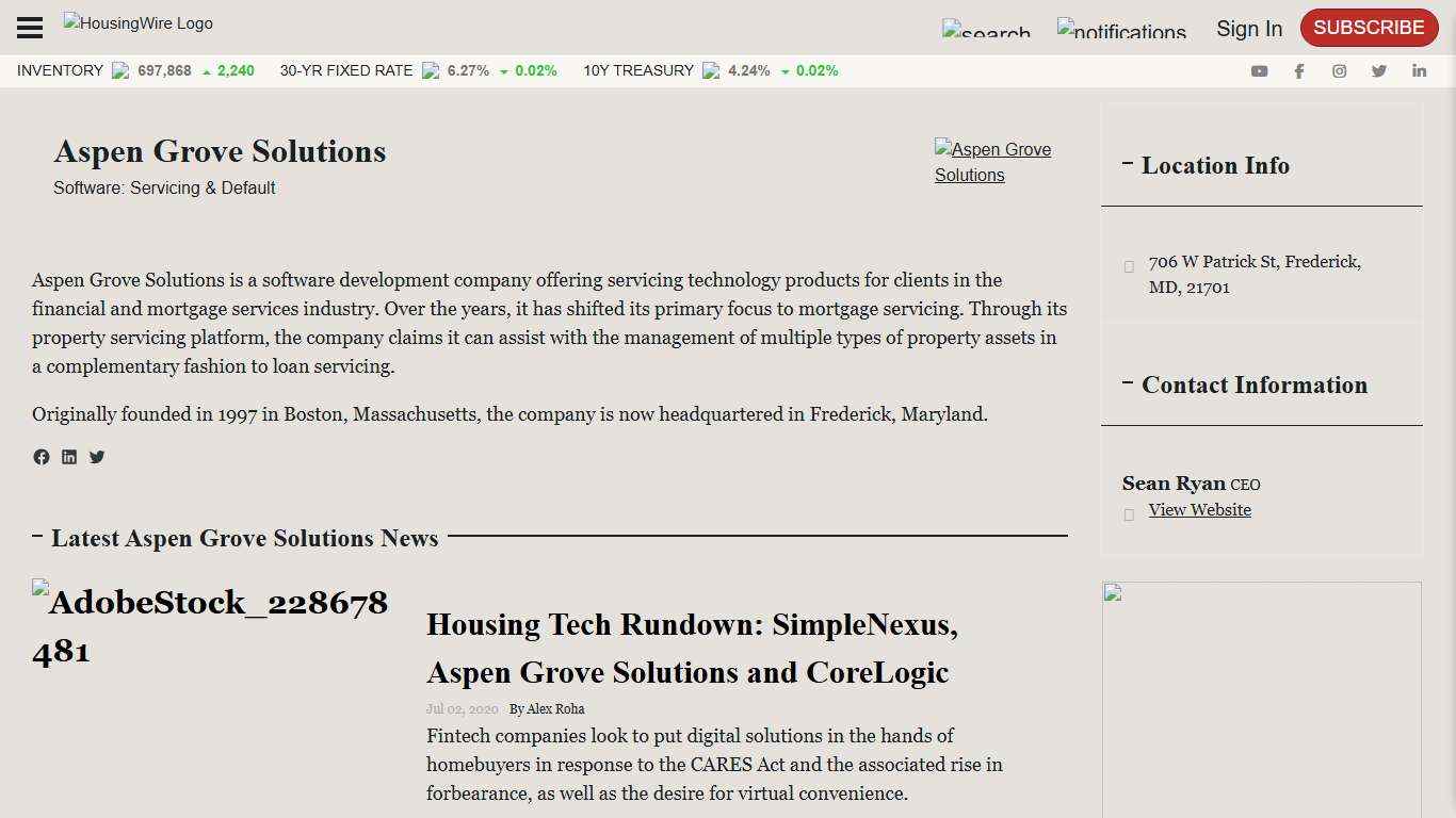 Aspen Grove Solutions - HousingWire